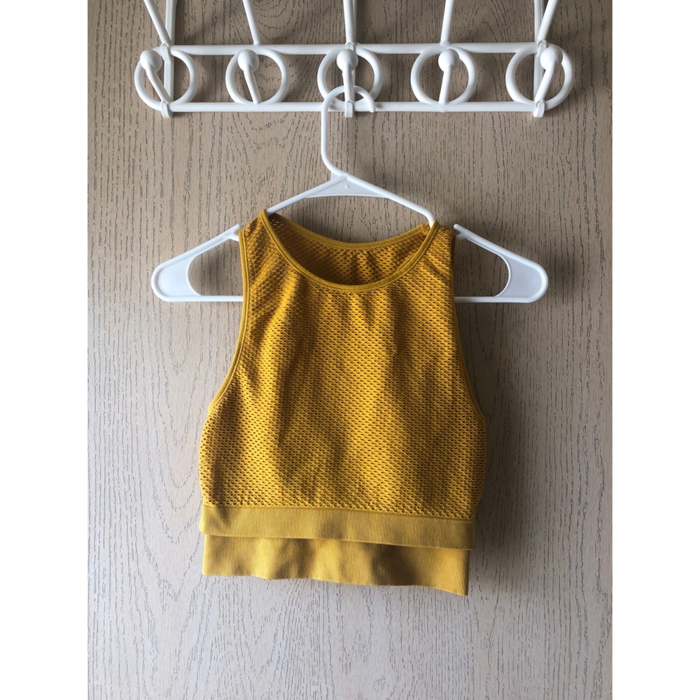 Yellow 2-layered Sports Bra/Top